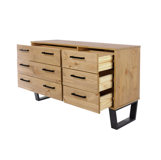3+3 drawer wide chest of drawers
