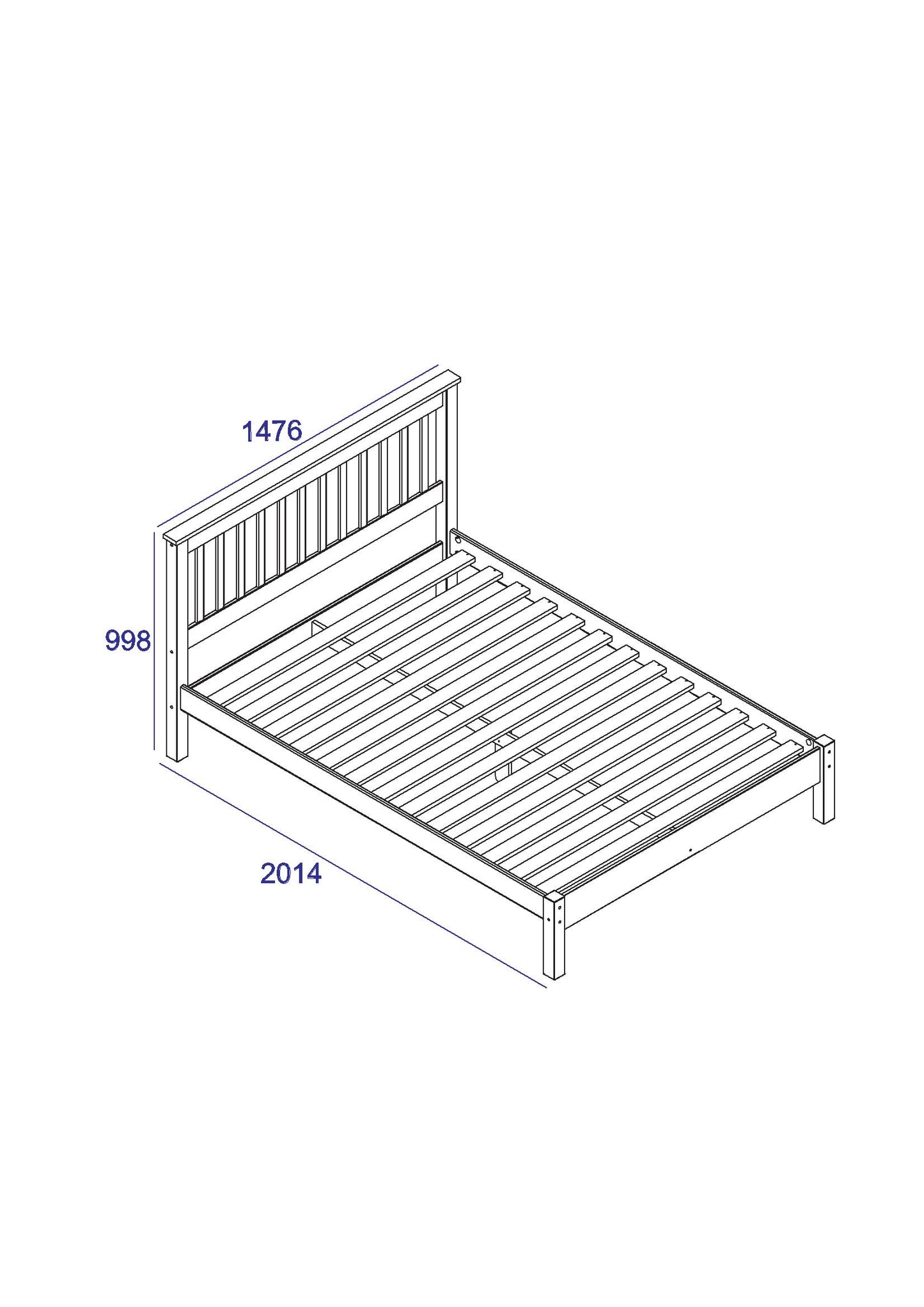 4'6" slatted lowend bedstead