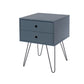 telford, metal leg 2 drawer bedside cabinet