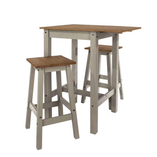 linea drop leaf breakfast table & 2 high stools SET