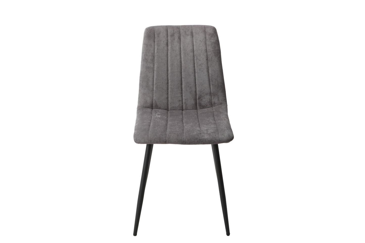 straight stitch grey dining chair, black tapered legs (pair)