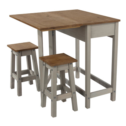 breakfast drop leaf table & 2 stools SET