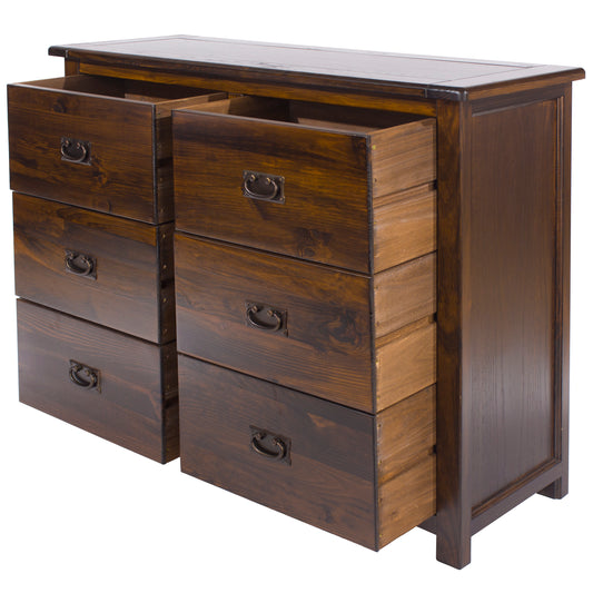 3+3 drawer wide chest