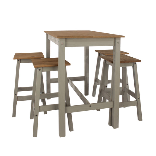 linea breakfast table & 4 high stool SET