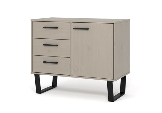 small sideboard with 1 door, 3 drawers