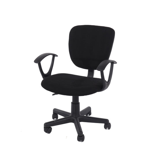 study chair in black fabric & black base